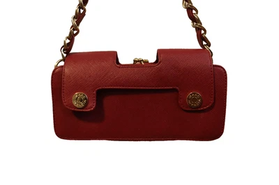 Cartera pequeña Issac Mizrahi By Target roja imitación cuero dorado (31) Foto 1 de 4