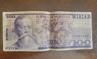 BILLETES DE 100 PESOS MEXICANOS RAROS 1982 CIRCULADOS  Foto 1 de 4