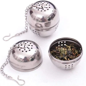 3X Tea Infuser Ball Mesh Loose Leaf Herb Strainer Stainless Steel Secure Locking - Picture 1 of 18