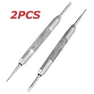 2X Watch Band Stainless Steel Spring Bars Strap Link Pins Remover Repair Tool - Picture 1 of 6