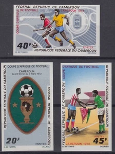 CAMEROUN : NON DENTELE FOOTBALL N° 512/514 NEUFS ** GOMME SANS CHARNIERE - Picture 1 of 1