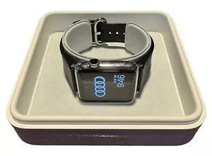 Genuine Apple Watch 42mm 316L Space Black Stainless Steel Watch & Leather Strap - Picture 1 of 11