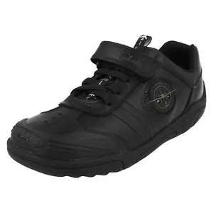 SALE Boys Wing Lite G fitting black coated leather School  shoe by Clarks £19.99 - Picture 1 of 8