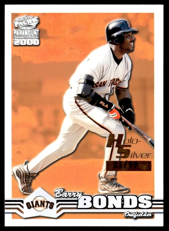 2000 PACIFIC PARAMOUNT HOLO SILVER /99 BARRY BONDS - Image 1 of 2
