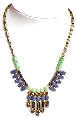 Collar J.Crew Mixto Cristal Pico Azul Multicolor Oro Claro Chapado en Buey Latón Foto 1 de 4