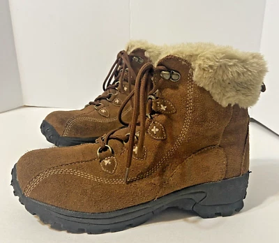 Botas Bass Peak para mujer talla 7,5 M cuero marrón imitación piel con cordones Foto 1 de 4