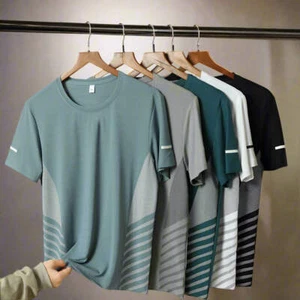 Men's Quick-Dry Sports T-Shirt – Breathable, Moisture-Wicking Gym Running Tee M - Picture 1 of 46