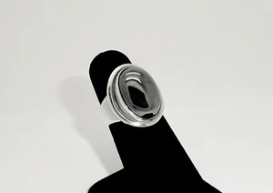 ANILLO DE HEMATITA GEORG JENSEN DENMARK 46A PLATA ESTERLINA 18MM,5 1/2, EXCELENTE - Imagen 1 de 8