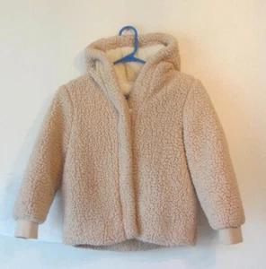 Cat & Jack Girl's BLUSH Faux Fur Sherpa Hooded Snap up Jacket Size Small 6/6X - Picture 1 of 7