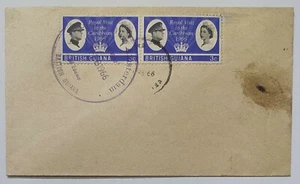 Royal Visit to the Caribbean 1966 British Guiana Pair Tied Interesting Large CDS - Bild 1 von 2
