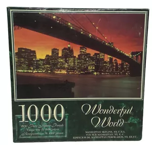 Manhattan Skyline NY Wonderful World Jigsaw Puzzle 1000 Piece Sure-Lox Sealed - Picture 1 of 11