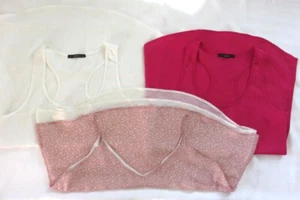 Lot sale Soprano White & Fuchsia Racerback Tank Top Women's Size S/XS/M - Picture 1 of 13