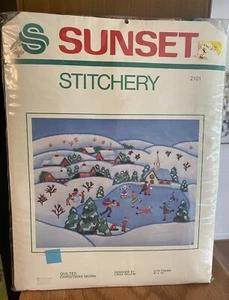 Vintage Sonnenuntergang Steppen gesteppt Weihnachtsmorgen passt 8 Zollx10 - Bild 1 von 5