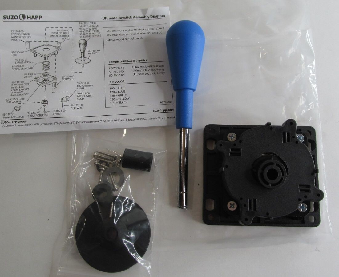 NEW 100% HAPP JOYSTICK COMPETITION 8 WAY YELLOW ARCADE MAME JAMMA - Foto 8