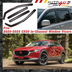 Fits 2020-2025 Mazda CX-30 In-Channel Vent Window Visor Sun Rain Guard Deflector - Picture 1 of 5