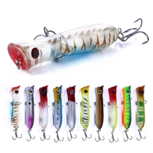 10 pz esca popper pesca bassa acqua galleggiante fresca e salata 8 cm/11 g - Foto 1 di 16
