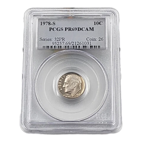 1978 S 10C Roosevelt Dime Proof PCGS PR69DCAM Collectable US Coin Coin 26 Cover