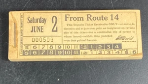 1940s Philadelphia Rapid Transit Trolley Transfer Ticket Booklet Route 14 June 2 - Picture 1 of 17