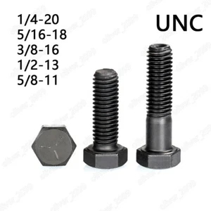 Tornillos de tapa hexagonal de acero negro pernos de cabeza hexagonal DIN933 1/4 5/16 3/8 1/2 5/8 - Imagen 1 de 5