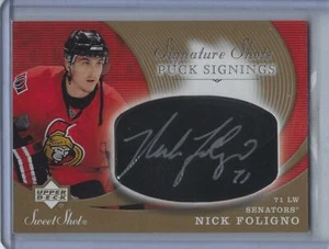 2007-08 Upper Deck Sweet Shot Signature Shot Puck Signings Nick Foligno #SSP-NF - Picture 1 of 2