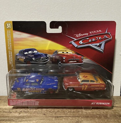 Mattel Disney Pixar Cars 3 Dirt Track Fabulous Hudson Hornet  Jet Robinson - Image 1 of 2
