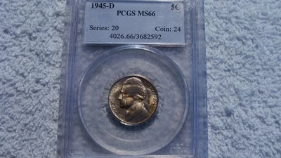 1945-D Jefferson War Nickel PCGS MS-66 - Image 1 of 3