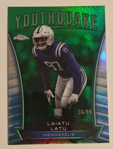 2024 Topps Chrome - Youthquake Laiatu Latu #Y-9 Green Refractor /99 (RC) - Bild 1 von 2