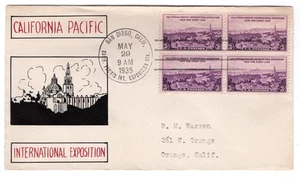 #773 Calfornia Pacific Exposition FDC - OAK R.M Warren Hand-drawn Period 1935 - Picture 1 of 2