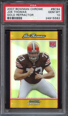 Bowman Chrome Joe Thomas 2007 #BC94 (refractor de oro/50) - PSA 10 GEMA como nuevo Foto 1 de 2