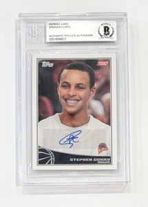Stephen Curry 2009 Topps Rookie RC Reprint #327 Warriors BGS BAS Authentic Auto - Picture 1 of 2