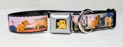 Collar de perro grande rosa con hebilla Disney Simba y Nala NUEVO  Foto 1 de 4