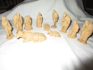 11 PIECE GERMAN CREAM NATIVITY SET - Picture 1 of 18