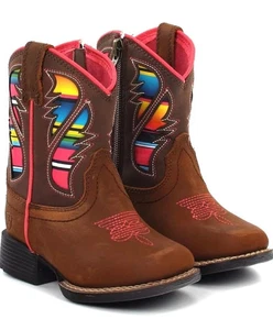ARIAT Lil' Stompers Kleinkind Westernstiefel - rosa braun, Größe 4 US - Bild 1 von 5