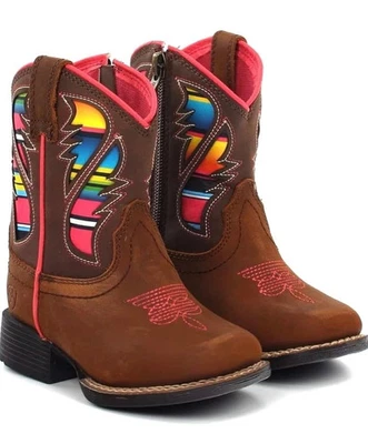 Botas vaqueras ARIAT Lil' Stompers para niños pequeños - rosa marrón, talla 4 EE. UU. Foto 1 de 4