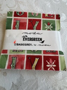 Moda Quilt Squares Evergreen Charm Pack 42 Cotton Squares - Picture 1 of 9