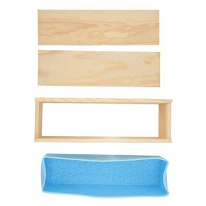 DIY Sky Blue Rose Soap: Wood & Silicone Mould Set for Homemade Gifts - Picture 1 of 11