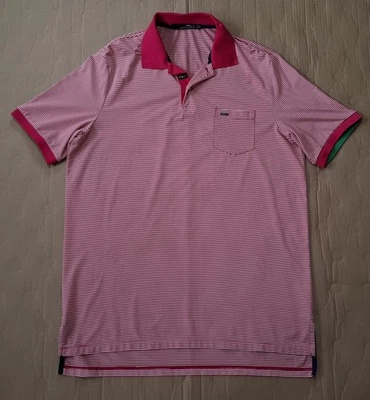 RLX Ralph Lauren Polo Mens Medium Pink Strped Performance Stretch Golf Shirt New - image 1 of 4