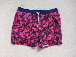 Mens Boden Swim Shorts Size XL Pink Blue Paisley Print Swimmers Board Shorts - Picture 1 of 7