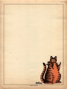 Vintage B. KLIBAN Katze Baby Notizblock Seite (einzeln) Arbeiter Verlag 8,25x11 - Bild 1 von 1