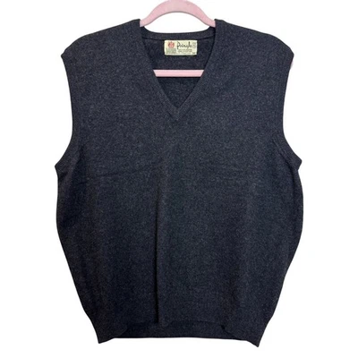 Chaleco Suéter de Cachemira Pringle Escocia Años 60 De Colección Para Hombres M 38 Gris Cuello en V Clásico Foto 1 de 4
