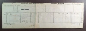 1919 London & North Western Railway Goods Invoice – Birkenhead to Keswick - Picture 1 of 3