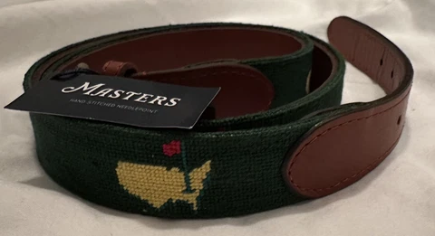 2023 Masters GREEN SMATHERS AND BRANSON NEEDLEPOINT BELT!  Size 38 - Flag RARE! Cover