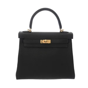 HERMES Kelly 25 Inner Stitch 2WAY Togo black Women Handbag - Picture 1 of 10