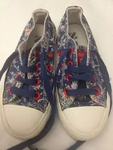 Flower Girl - scarpe da ginnastica - blu a fiori - N° 26 - con stringhe USATE - Bild 1 von 8