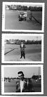Lot of 3 Vintage 1950s Photos DAPPER GUY WEARING PLAID JACEKT