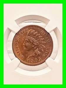 Stunning 1905 Indian Head Cent NGC MS63 RB Blazing Red-Brown Specimen High Grade - Picture 1 of 5