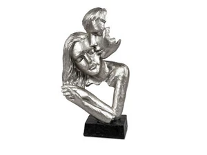 Oggetto Decorativo, Scultura Busto Paio H.30cm Argento Nero Pietra FORMANO - Foto 1 di 1