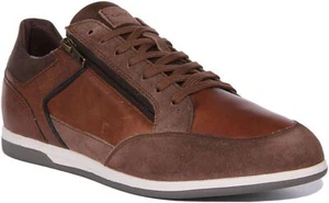 Geox U Renan B Side Zip Lace Up Low Top Suede Sneaker Brown Mens US 7 - 13 - Picture 1 of 12