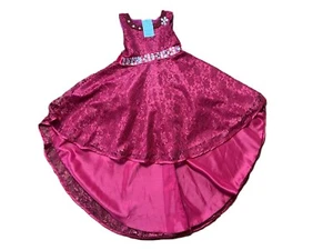IBTOM CASTLE Girls Red Sz 130 / 7-8 Lace Tulle Satin Lined Party Dress NWT - Picture 1 of 6