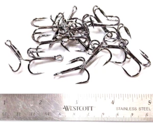 25ct SIZE 2 Treble Hooks * BLACK NICKEL * Fishing - SHARP! FAST FREE USA SHIP!!! - Picture 1 of 2